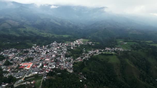 Vision Cinématique Drone Dessus Salento Colombie Ville Andine Cocora Valley — Video