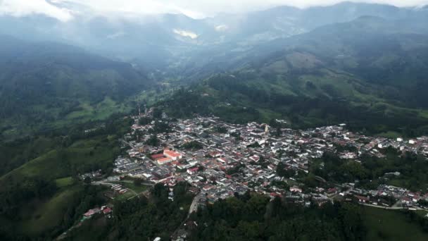 Drone Aérien Salento Dessus Vallée Andine Colombienne Village Randonnées Paradis — Video