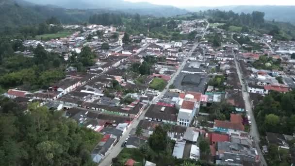 Voler Par Drone Près Municipalité Salento Colombie Destination Touristique Petit — Video
