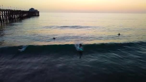 California Oceanside Molo Tramonto — Video Stock