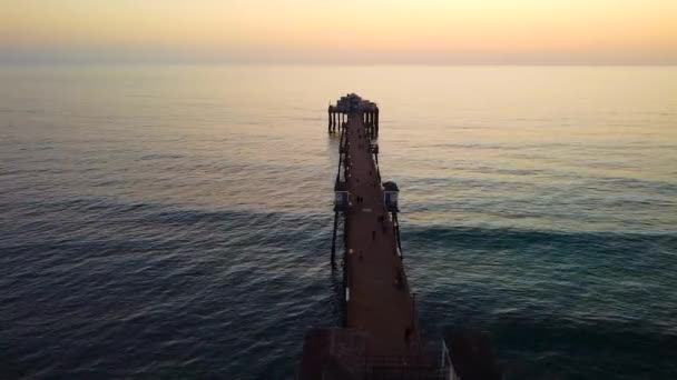 Oceanside Californië Pier Bij Zonsondergang — Stockvideo