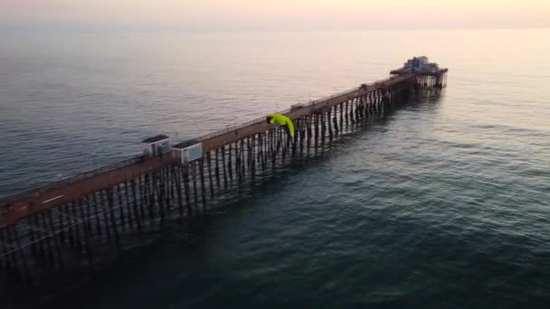 Cais Beira Mar Califórnia Pôr Sol — Vídeo de Stock
