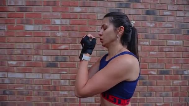 Coupe Athlétique Attrayant Forme Jeune Femme Fitness Séance Entraînement Plein — Video