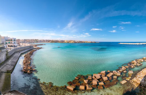 Vista Deslumbrante Calçadão Otranto Itália Férias Italianas Cidade Otranto Província — Fotografia de Stock