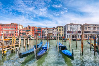 Ünlü Canal Grande ile Venedik 'in şaşırtıcı sabah manzarası. Popüler seyahat yeri... Konum: Venedik, Dolomitler, İtalya, Avrupa