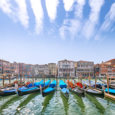 Ünlü Canal Grande ile Venedik 'in şaşırtıcı sabah manzarası. Popüler seyahat yeri... Konum: Venedik, Dolomitler, İtalya, Avrupa