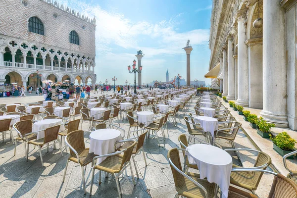 Fantastic cityscape of Venice with San Marco square, Doge\'s Palace ,Column of San Teodoro and Biblioteca Nazionale Marciana.  Location: Venice, Veneto region, Italy, Europe