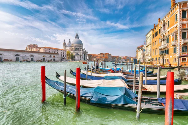 stock image Breathtaking morning cityscape of Venice with famous Canal Grande and Basilica di Santa Maria della Salute church. Location: Venice, Veneto region, Italy, Europe