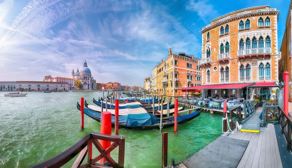 Дивовижний Ранковий Пейзаж Венеції Відомою Церквою Канал Гранде Базилікою Санта — стокове фото
