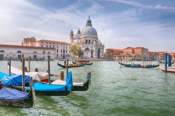 stock image Fabulous morning cityscape of Venice with famous Canal Grande and Basilica di Santa Maria della Salute church. Location: Venice, Veneto region, Italy, Europe