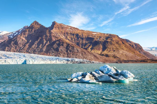Fjallsarlon冰川湖的令人震惊的景象 Fjallsarlon Glacial Lagoon Vatnajokull National Park Southern Iceland Europe — 图库照片
