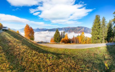 Spectacular view of the meadows and mountains around  Zell lake or Zeller See .  Location:  Zell am See,  Zell am See district, Salzburg state, Austria clipart