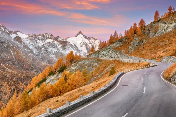 Fantastic autumn landscape  at Grossglockner High Alpine Road with Grossglockner mountaine . Popular travel destination.  Location:  Grossglockner high alpine road , between Salzburg and Carinthia state, Austria