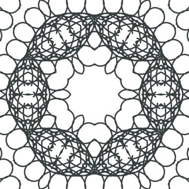 Renk doldurma çalışması için sanat eserleri. Öğrenmek için karalama çalışması örneği. Anaokulu öğrencileri için boyama kitabı sayfası. Geleneksel şenlik dekorasyonu için mandala boyası