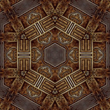 Folyo, dijital kağıt, tekstil, seramik fayanslar ve ambalaj kağıtları için lüks altın doku sanatı. İç dekorasyon için ahşap kaplama ile altın desenli arkaplan tasarımı