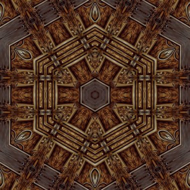 Folyo, dijital kağıt, tekstil, seramik fayanslar ve ambalaj kağıtları için lüks altın doku sanatı. İç dekorasyon için ahşap kaplama ile altın desenli arkaplan tasarımı