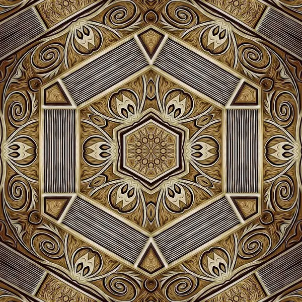 Folyo, dijital kağıt, tekstil, seramik fayanslar ve ambalaj kağıtları için lüks altın doku sanatı. İç dekorasyon için ahşap kaplama ile altın desenli arkaplan tasarımı