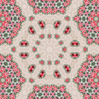 Hyper real fashion for floor tiles and carpet. Traditional mystic background design. Arabesque ethnic texture. Geometric stripe ornament cover photo. Repeated pattern design for digital textile print clipart