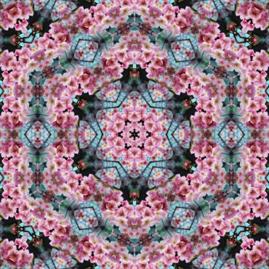 Arka plan için desen tasarımı. Duvar kağıdı ve tema için 3D illüstrasyon. İç dekorasyon fikri. Yeni moda nakış ve batik konsepti. Mozaik zemin. Tişört için baskı işi