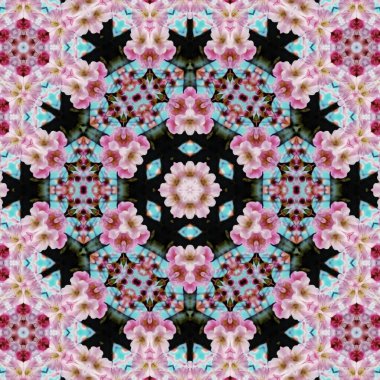 Arka plan için desen tasarımı. Duvar kağıdı ve tema için 3D illüstrasyon. İç dekorasyon fikri. Yeni moda nakış ve batik konsepti. Mozaik zemin. Tişört için baskı işi