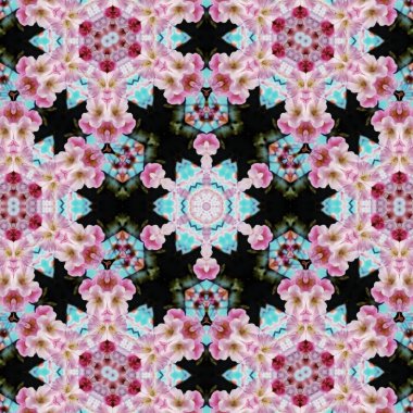 Arka plan için desen tasarımı. Duvar kağıdı ve tema için 3D illüstrasyon. İç dekorasyon fikri. Yeni moda nakış ve batik konsepti. Mozaik zemin. Tişört için baskı işi