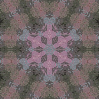 Arka plan için desen tasarımı. Duvar kağıdı ve tema için 3D illüstrasyon. İç dekorasyon fikri. Yeni moda nakış ve batik konsepti. Mozaik zemin. Tişört için baskı işi