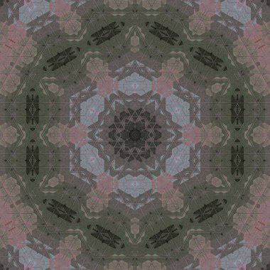 Arka plan için desen tasarımı. Duvar kağıdı ve tema için 3D illüstrasyon. İç dekorasyon fikri. Yeni moda nakış ve batik konsepti. Mozaik zemin. Tişört için baskı işi