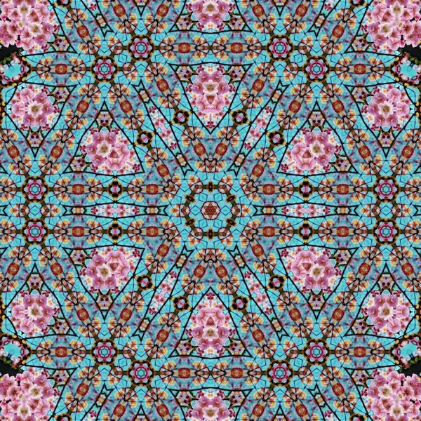 Arka plan için desen tasarımı. Duvar kağıdı ve tema için 3D illüstrasyon. İç dekorasyon fikri. Yeni moda nakış ve batik konsepti. Mozaik zemin. Tişört için baskı işi