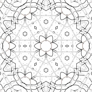 Renk doldurma çalışması için sanat eserleri. Öğrenmek için karalama çalışması örneği. Anaokulu öğrencileri için boyama kitabı sayfası. Geleneksel şenlik dekorasyonu için mandala boyası