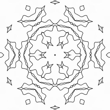 Renk doldurma çalışması için sanat eserleri. Öğrenmek için karalama çalışması örneği. Anaokulu öğrencileri için boyama kitabı sayfası. Geleneksel şenlik dekorasyonu için mandala boyası