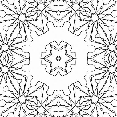 Renk doldurma çalışması için sanat eserleri. Öğrenmek için karalama çalışması örneği. Anaokulu öğrencileri için boyama kitabı sayfası. Geleneksel şenlik dekorasyonu için mandala boyası