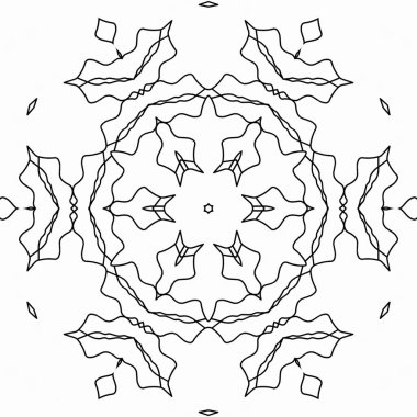 Renk doldurma çalışması için sanat eserleri. Öğrenmek için karalama çalışması örneği. Anaokulu öğrencileri için boyama kitabı sayfası. Geleneksel şenlik dekorasyonu için mandala boyası