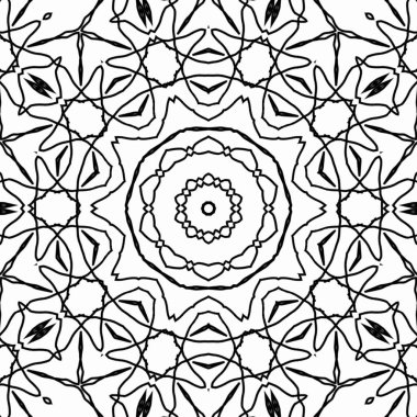 Renk doldurma çalışması için sanat eserleri. Öğrenmek için karalama çalışması örneği. Anaokulu öğrencileri için boyama kitabı sayfası. Geleneksel şenlik dekorasyonu için mandala boyası