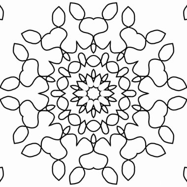Renk doldurma çalışması için sanat eserleri. Öğrenmek için karalama çalışması örneği. Anaokulu öğrencileri için boyama kitabı sayfası. Geleneksel şenlik dekorasyonu için mandala boyası