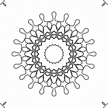 Renk doldurma çalışması için sanat eserleri. Öğrenmek için karalama çalışması örneği. Anaokulu öğrencileri için boyama kitabı sayfası. Geleneksel şenlik dekorasyonu için mandala boyası