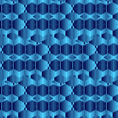 Teknolojiyle ilgili arka plan için soyut çokgen koyu mavi geometrik desenler. Bilim kurgu fantezi sanatı özellikle ağ, web, siber uzay, büyük veri, müzik görselleştirme kavramı için yapılmıştır.