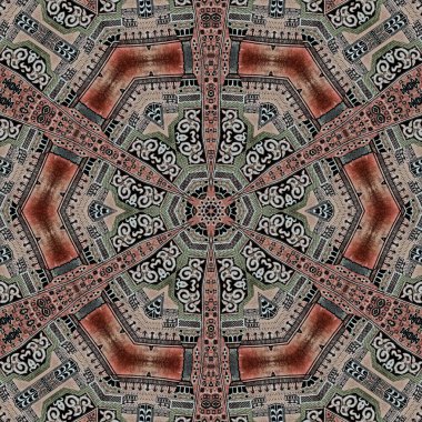 Arka plan için mistik model tasarımı. Web sitesi için allover baskı tasarımı, kullanıcı arayüzü teması, halı, halı, iç dekorasyon fikri. Batik, yüzey ve ekran yazdırma için dijital tekstil sanatı