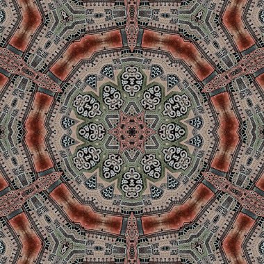 Arka plan için mistik model tasarımı. Web sitesi için allover baskı tasarımı, kullanıcı arayüzü teması, halı, halı, iç dekorasyon fikri. Batik, yüzey ve ekran yazdırma için dijital tekstil sanatı