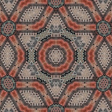 Arka plan için mistik model tasarımı. Web sitesi için allover baskı tasarımı, kullanıcı arayüzü teması, halı, halı, iç dekorasyon fikri. Batik, yüzey ve ekran yazdırma için dijital tekstil sanatı