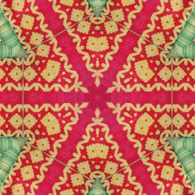 Festival elbisesi, dekoratif süs, dijital kağıt baskı yapmak için Hint jrak desenli çiçek deseni. Mandala tasarımı için etnik motifler, kumaş baskısı, iç dekorasyon. Ev dekorasyonu için tasarım, büyüleyici bir yama ile düzenlenmiş pul ögeleri çizimi
