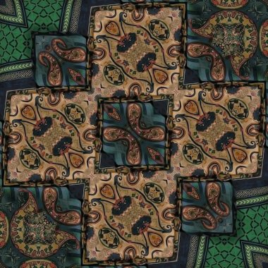 Traditional mystic background design. Arabesque ethnic texture. Geometric stripe ornament cover photo. Turkish fashion for floor tiles and carpet. Repeated pattern design for Moroccan textile print clipart