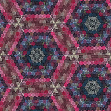 Geleneksel karışık nakış tasarımı konsepti. Antika sanat tekstili, halı, perdeler, yastık kılıfı ve kumaş baskı. İç dekorasyon fikri. Moda ögeleri yapmak için geleneksel kalıp