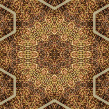 Festival elbisesi, dekoratif süs, dijital kağıt baskısı yapmak için geleneksel ajrakh etnik deseni. Mandala tasarımı için etnik motifler, kumaş baskısı, iç dekorasyon