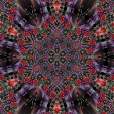 Geleneksel karışık etnik tasarım konsepti. Web sitesi için antik illüstrasyon sanatı, kullanıcı arayüzü teması, kumaş baskısı, giriş ekranı, duvar kağıdı vs. İç dekorasyon fikri. Halı arkaplanı için soyut desen