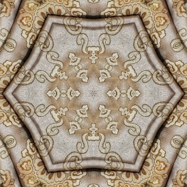 Traditional mixed ethnic design concept. Antique illustration art for website, user interface theme, fabric print, intro screen, wallpaper etc. Interior decoration idea. Abstract pattern for the carpet background clipart