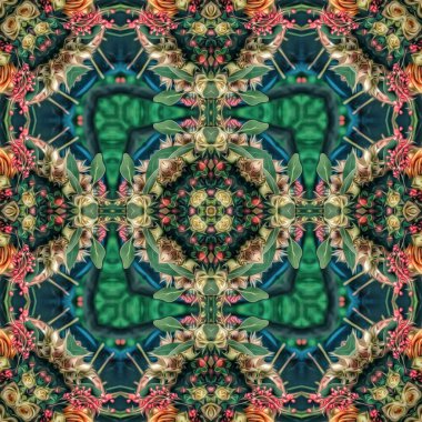 Sanatsal çiçek deseni. Gül, papatya, filigran, lale, zambak, nilüfer ve orkide karışımı. Tekstil, broşür, menü kartı, düğün kartı, fayans, duvar kaplaması için en iyisi