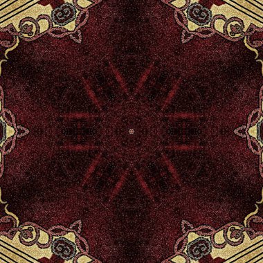 Kumaş, kapak fotoğrafı, web sitesi, mandala dekorasyonu, retro, vintage, trend, 3d illüstrasyon, barok