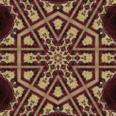 Arka plan için mistik desen tasarımı. Web sitesi için 3D illüstrasyon sanatı, kullanıcı arayüzü teması, kapak fotoğrafı, iç dekorasyon fikri, duvar resmi, nakış ve batik kavramı için duvar kağıdı