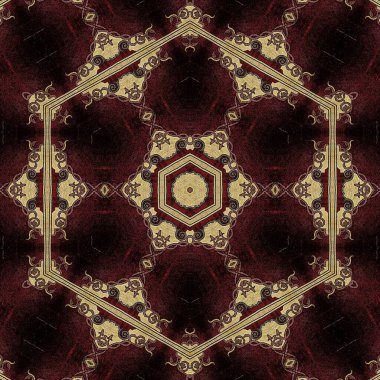 Arka plan için mistik desen tasarımı. Web sitesi için 3D illüstrasyon sanatı, kullanıcı arayüzü teması, kapak fotoğrafı, iç dekorasyon fikri, duvar resmi, nakış ve batik kavramı için duvar kağıdı