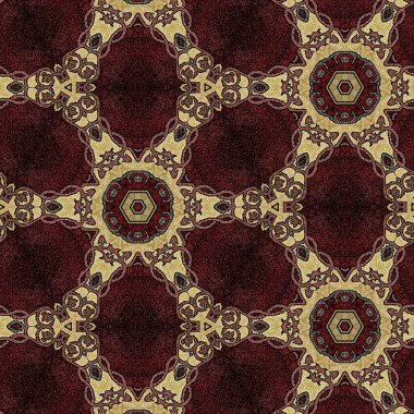 Arka plan için desen tasarımı. Duvar kağıdı ve tema için 3D illüstrasyon. İç dekorasyon fikri. Yeni moda nakış ve batik konsepti. Mozaik zemin. Tişört için baskı işi